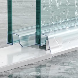FCSOTSPS Sliding Shower Door Bottom Seal, 2 PCS 1/4" x 36" Sliding Shower Door Sweep for 1/4 Inch Glass, Frameless Glass Door Seal Strip Stop Shower Leaks and Create a Water Barrier