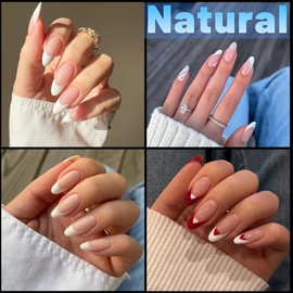 Lifextol 240pc Almond Gel x Nail Tips Medium Fake Nails for Press on Nails Clear Acrylic Nails Tips, 12 Size Full Cover Nail tips Almond Soft Gel Nail Tips False Nails Extension Artificial Fingernail