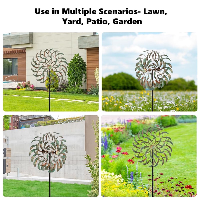 Viveta Large Outdoor Wind Spinner,21 * 85 inches Metal Wind