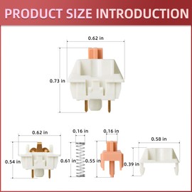 YIMAGUJRX RUNJRX MMD Holy Panda 62g Spring Switch for Mechanical Keyboard MMD Panda Switch 45PCS