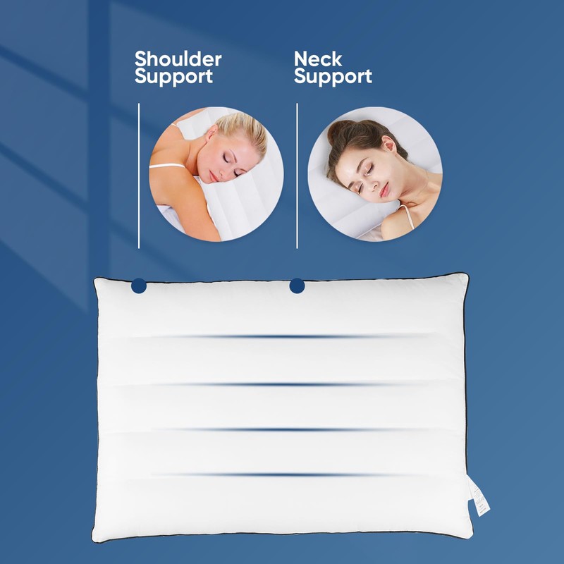 MINUPWELL 2 Packs Ultra Thin Pillows, Flat Pillows for Sleeping