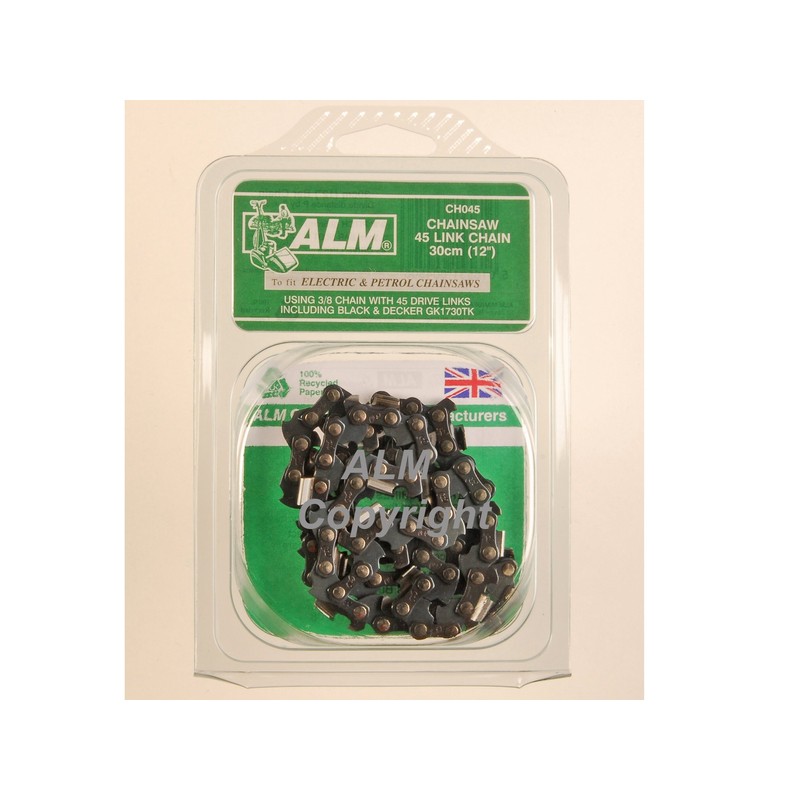 ALM Manufacturing CH045 3/8-inch x 45-Links Chainsaw Chain Fits 30cm