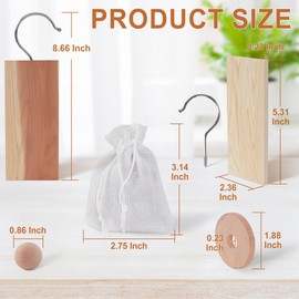 71 Piece Cedar Blocks Set for Clothes Storage: 7 Hooks, 25 Rings, 35 Balls, and 4 Cedar Sachet Bags - Elevate Your Wardrobe with Natural Freshness and Protection