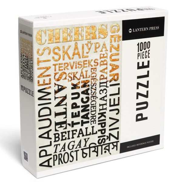 Lantern Press 1000 Piece Jigsaw Puzzle, Beer Typography, Cheers in