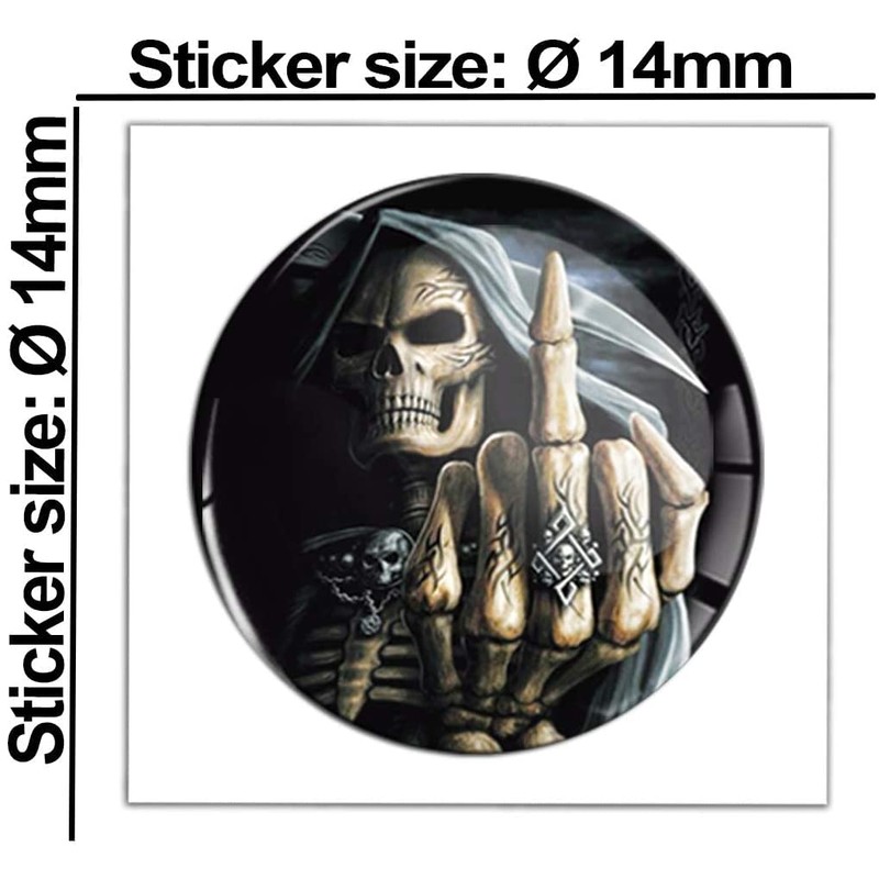 Skino Eu® 2 x Diameter 14 mm Skull Key Emblem