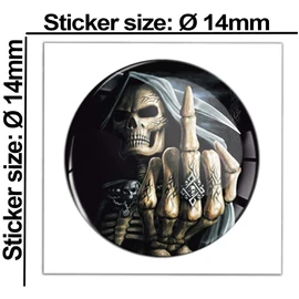 Skino Eu® 2 x Diameter 14 mm Skull Key Emblem Sticker for Remote Control Car Moto Logo Key Badge Tuning KS 159