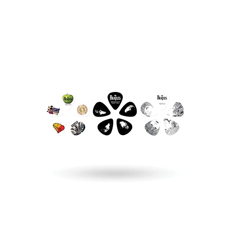D'Addario Beatles púas de guitarra con lata de colección, rayas,