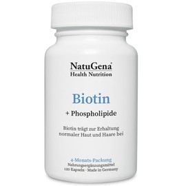 NautuGena Biotin/bioaktives Biotin & Phospholipide/ 120 Kapseln (4-Monats-Packung)