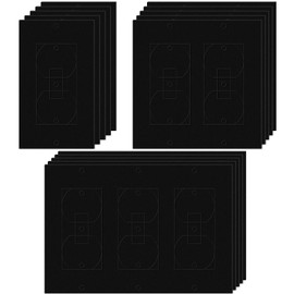 Tondiamo 20 Pcs Black Wall Insulation Gasket Rectangle Wall Plate Outlet Sealers Foam Replacement Weatherproof Gasket Sealer Energy Saving for Electrical Outlet Plates Switch Covers