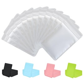 Rimiko 50pcs Resealable Opaque White Ziplock Bags, Reusable Flat Small Mylar Bag, Aluminum Foil Sample Bags with Matte Color Packaging for Food Storage (White, 6.3"x9.4")