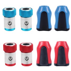 4pcs Screwdriver Head Magnetic Ring, Magnetic Screw Ring Holders with 4 Magnetizer Detachable Magnetic Screwdriver Ring for 1/4 Inch Hex Screwdriver & Power Bits