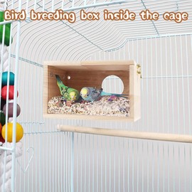YSQEVN Parakeet Nesting Box Bird House Wooden Bird Nesting Box Pet Small with Rest Area Warm Incubation for Finches Parakeet Budgie Lovebird Accessories 19.3 x 11.8 x 11.8 cm
