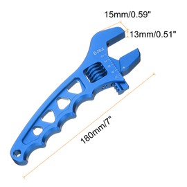 HARFINGTON Adjustable Wrench 7" Aluminum Alloy Plumbers Wrench Set with Hexagonal Jaw for an Hose Fitting Adapter End and Plumbing Repairs, Blue