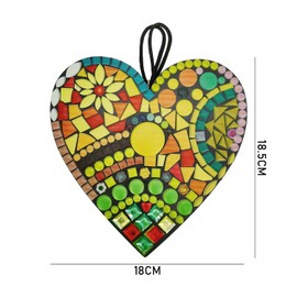 KVBUCC 1-pack Mosaic Heart Ornaments, Colorful Heart Pendants, Resin Sculpture Ornaments, Shiny Love Hanging Statues, Suitable For Indoor Outdoor, Garden Decoration