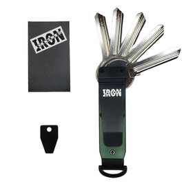 Iron Edge Key Organiser - Portable Keychain, Minimalist Heavy Duty Keyring, Pocket Smart Key Holder with Gift Box and Tool (Aluminium, Red)