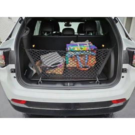 EACCESSORIES EA Rear Trunk Organizer Cargo Net for Jeep Compass Patriot Renegade 2007-2025 – Envelope Style Black Cargo Net for SUV – Premium Mesh Car Trunk Organizer Vehicle Carrier Storage