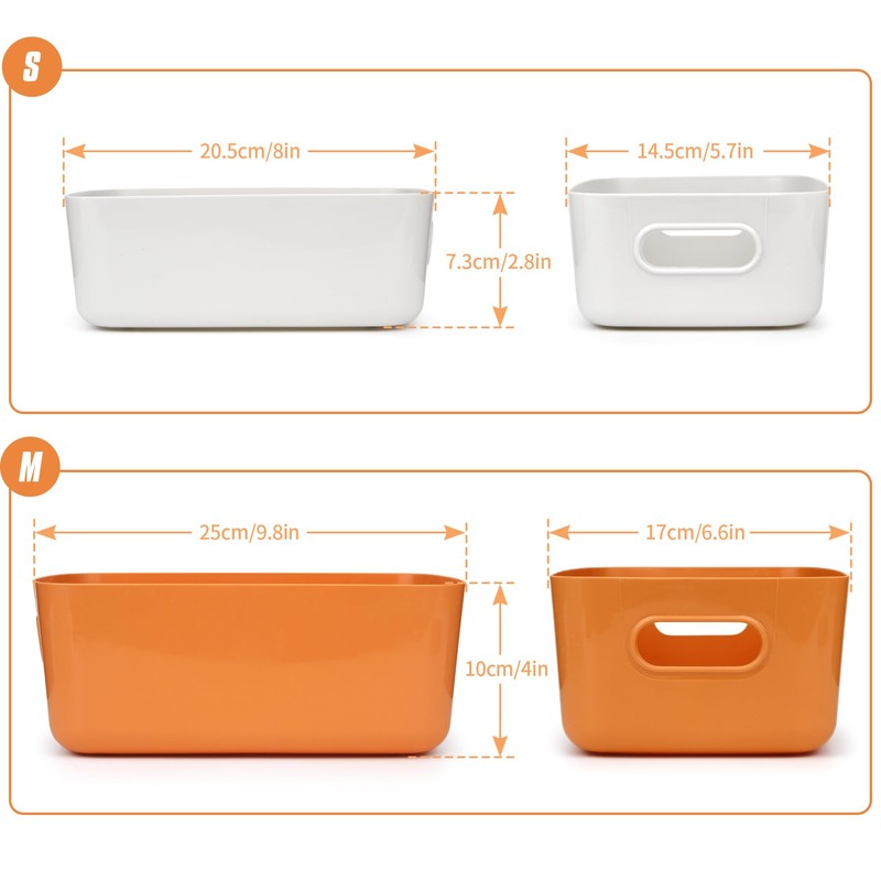 Spesh Pack of 6 Plastic Storage Boxes for Kitchen, Children's