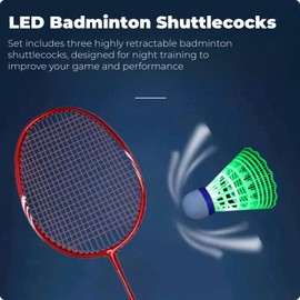 3PCS Led Badminton Shuttlecocks,Led Badminton Glow for Sports Activities,Lumi-Nous Badminton Colorful High Elasticity,Windproof and Dur-Able for Indoor and Outdoor at Night,Light Up Shuttlecocks