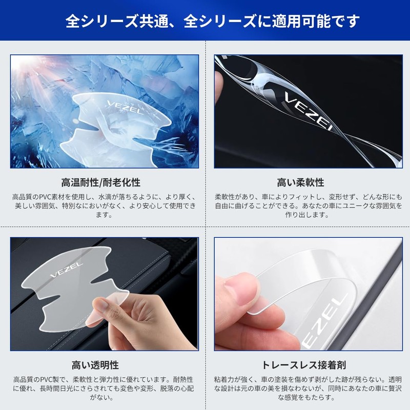 LUTU Door Handle Protector Parts, Compatible with All Series VEZEL,