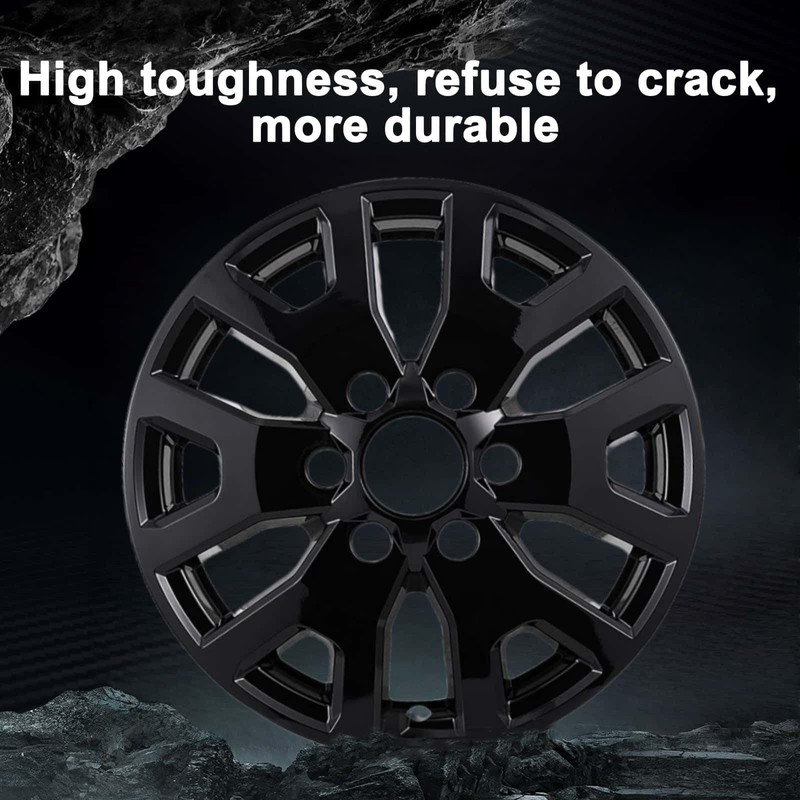 TULALUX Wheel Skins Compatible with Toyota Tacoma 2024-2025; Glossy Black