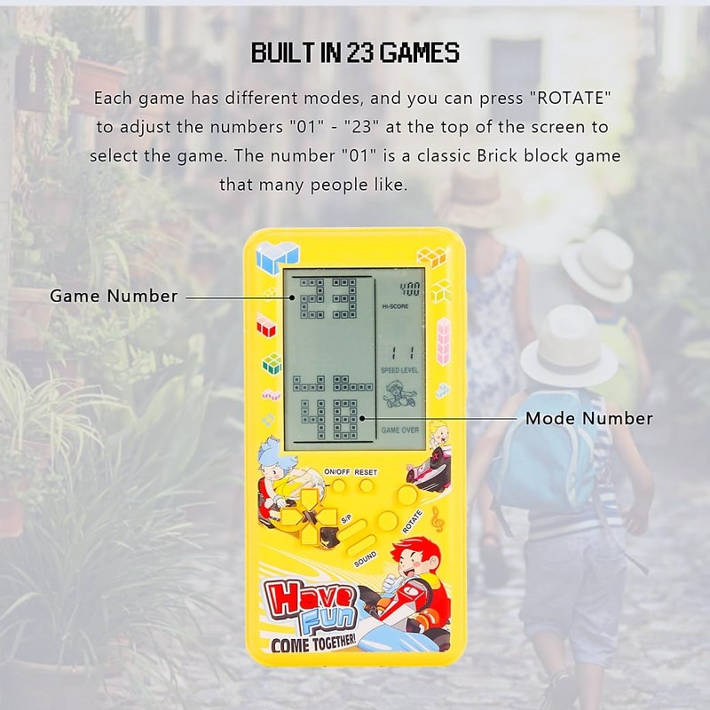 CZT Large Screen Block Game Console with 23 Games x