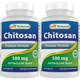 Best Naturals Chitosan 500 mg 120 Tablets (Pack of 2)