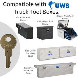 CH510 Replacement Key for Truck Tool Boxes and RV Compartments Marked CH-510-1 Robby’s Cloud Keychain Included - Key Style May Vary (4-Pack)