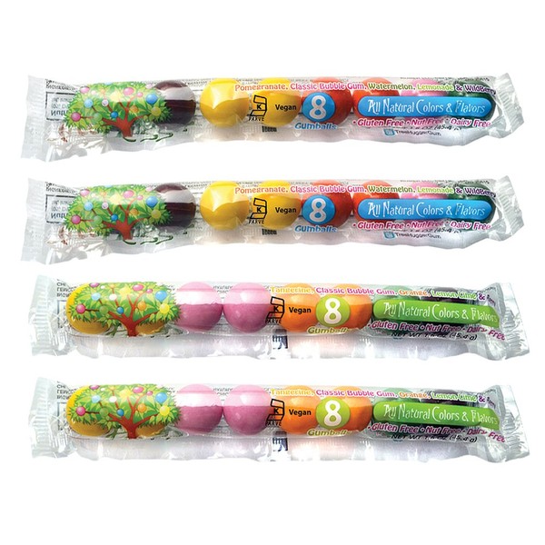 Tree Hugger Bubble Gum - Variety - Tubes (4 Pack)