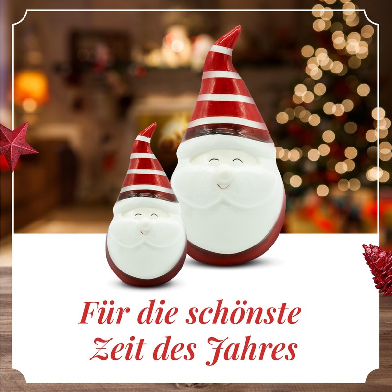 HEITMANN DECO Ceramic Santa Claus Set, Approx. 16 x 10.6