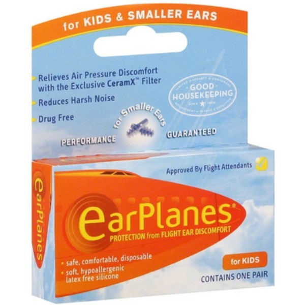 EarPlanes Ear Plugs Kid's Small Size 1 Pair (Pack of 7)