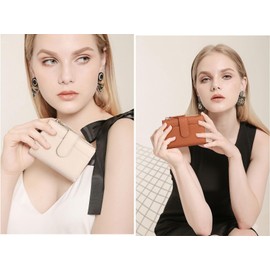 RRANCharltu Women's Leather Wallet Small with Card Slots Purse Women's Small Wallet Girls with Zip Pocket and Banknote Compartment, gray, Classic