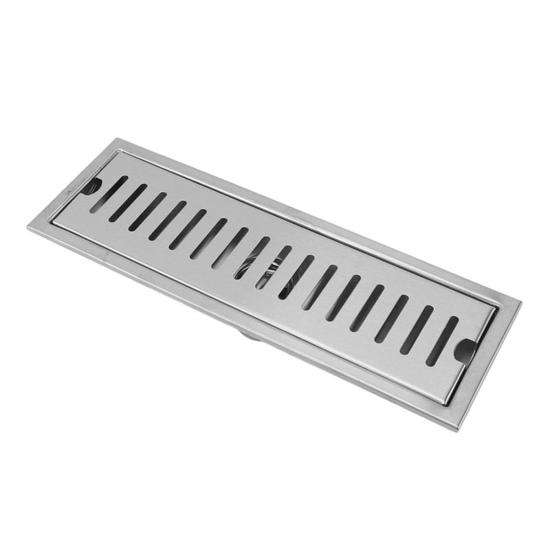 12 Inch Rectangular Linear Shower Drain 304 Stainless Steel Rustproof