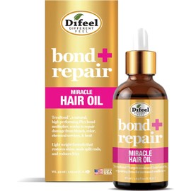 Difeel Aceite Milagroso Para El Cabello Bond & Repair 1.65 Oz - Aceite De Tratamiento Restaurador De Enlaces Profundos Para El Cabello, Tratamiento Nutritivo Para Cabello Seco Y Dañado