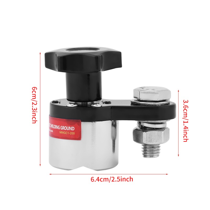 200A Magnetic Welding Ground Clamp Grounding Magnet Connector Industrial Welding