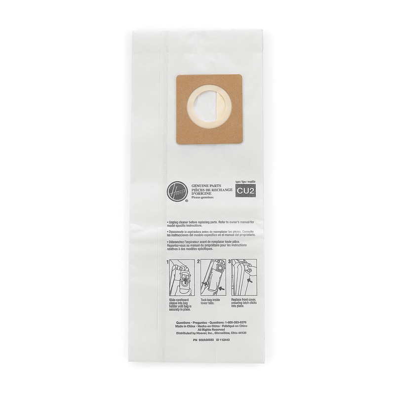 Hoover Commercial AH10143 Upright Bags for HushTone, Standard Filtration (Pack