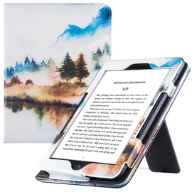 BOZHUORUI Stand Case for All-New 7.8" Nook Glowlight 4 Plus (2023 Released Only) - Premium PU Leather Sleeve Cover with Two Hand Straps (Landscape)