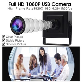 Svpro Min USB Kamera 1920x1080 HD USB Webcam 180 Grad Fisheye Webkamera 2MP mit IMX323 Sensor Schwachlicht Industrie USB Kamera mit Aluminiumge häuse H.264 Komprimierung