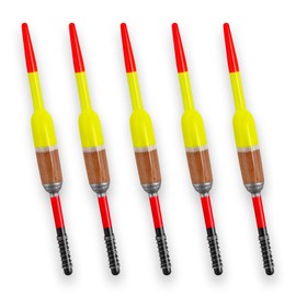 Dr.Fish 5 Pack Fishing Bobber Weighted Balsa Spring Float Cylinder 2''