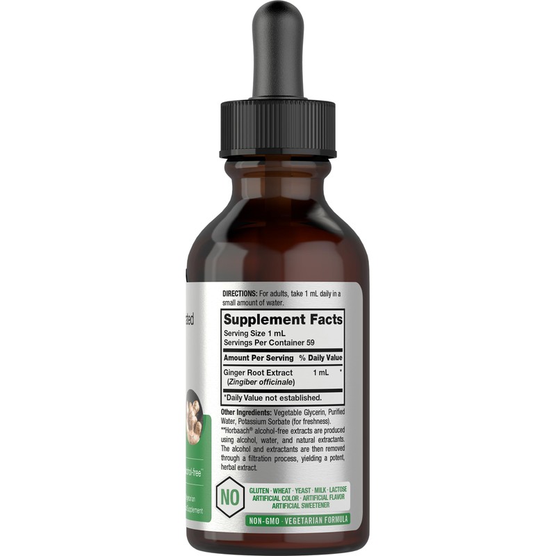 Horbäach Ginger Root Extract Liquid | 2 oz | Alcohol