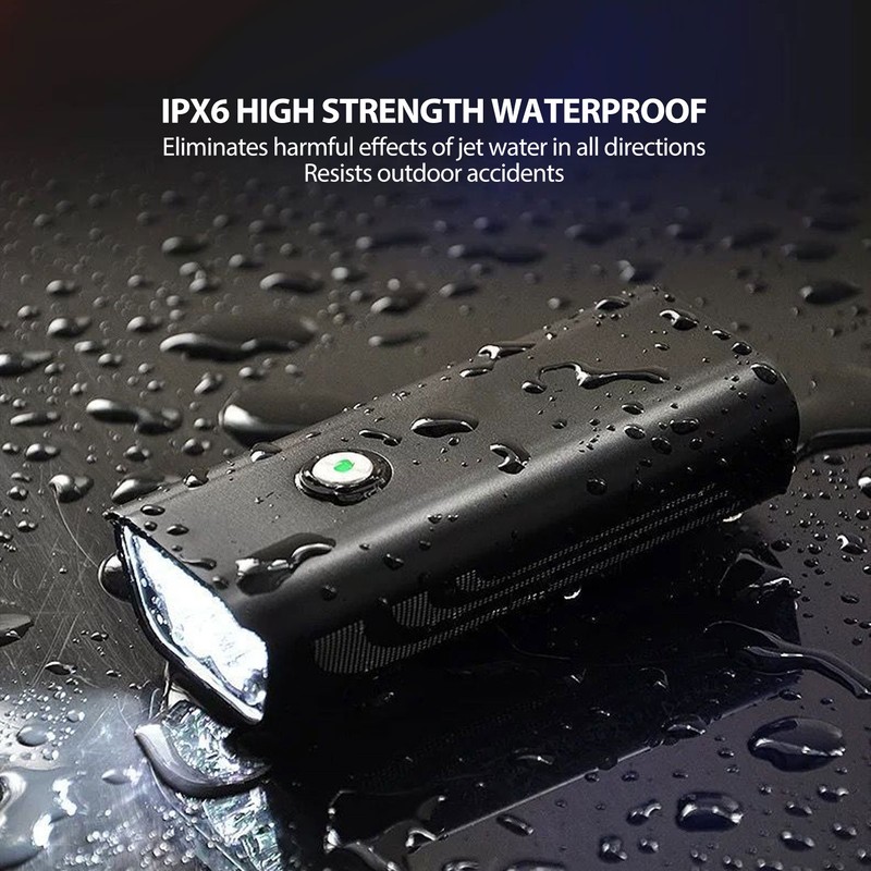 Bike Headlight 6000lm 6 Modes IPX6 Waterproof USB Charging 5