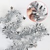 Sprinlot Christmas Garland, Silver, Pack of 4 Tinsel Garlands, Shiny