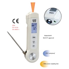 Ruby Electronics CEM IR-95 2-in-1 Professional LCD Food Safety IR and Probe Thermometer -40-446 F
