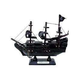 City Souvenir Shop Wooden Pirate Ship Model Small 16 x 14.5 x 4 cm