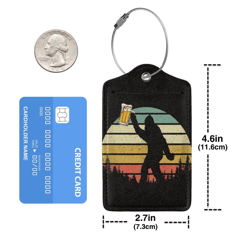 2Pack Bigfoot Luggage Tags for suitcases TSA Approved Privacy Cover