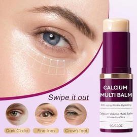 Calcium Volume Multi Balm Stick + Under Eye patch 60ea + Calcium Eye Cream, Collagen Boosting, Wrinkle Smoothing, Firming & Eye Hollow Plumping Eye Treatment,Hydrating, Anti-Aging & Travel Friendly