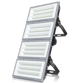 400W Led Flood Light, 40000lm Stadium Flood Lights Outdoor Daylight 7000K,4 Modules Adjustable Lighting Angle, IP67 Waterproof Security Flood Lighting for Backyard,Court, Lawn,Riding Arena,Dock