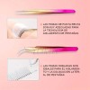 Kit 4pzs Pinzas Para Pestañas Version Oro Rosa Mink Volumen