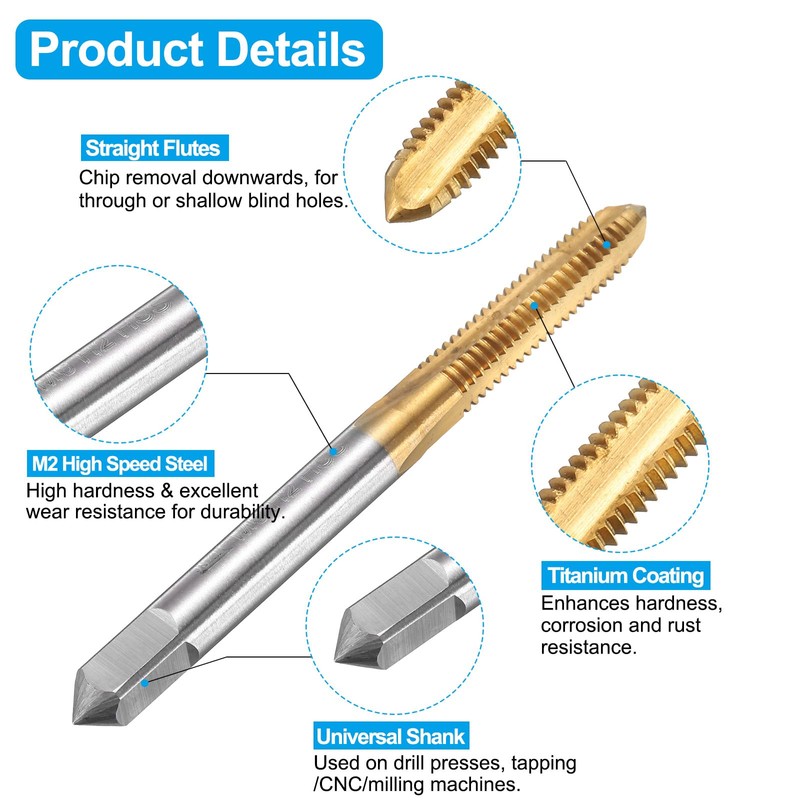 sourcing map Tap and Drill Bit Set, 1pcs M6 x