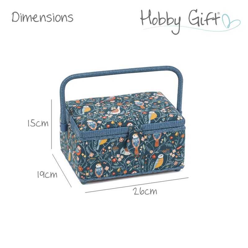 Hobby Gift Medium Sewing Craft Hobby Storage Box, Rectangle, Aviary