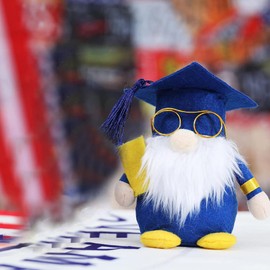 VALICLUD Gnomo de graduación hecho a mano sueco Tomte Gnomo de tela para decoración de computadora, gnomo irlandés, elfo escandinavo, Yule Santa Nisse, figura de elfo nórdico, decoración de fiesta de graduación